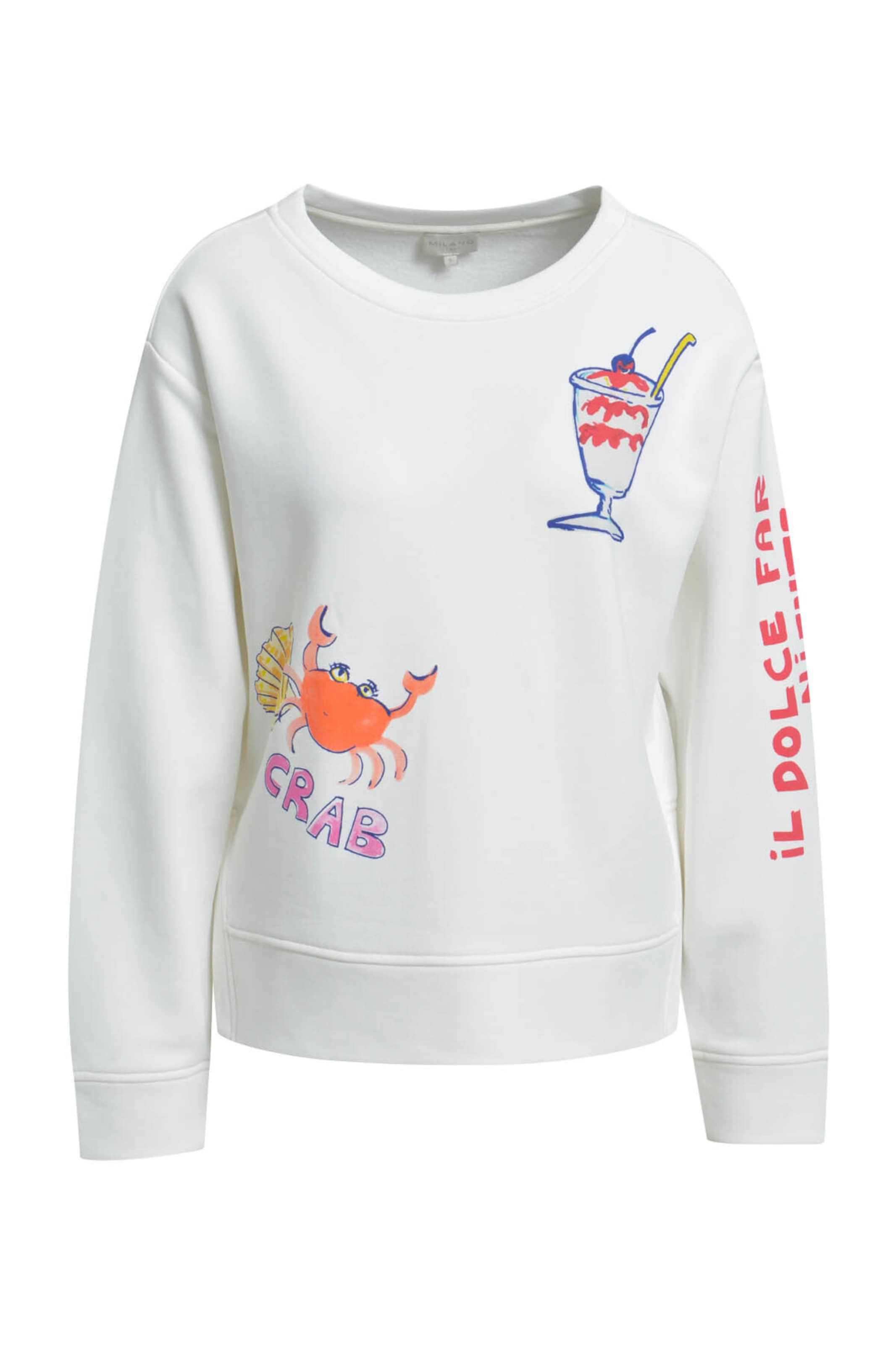 Milano Italy Sweatshirt in White: front