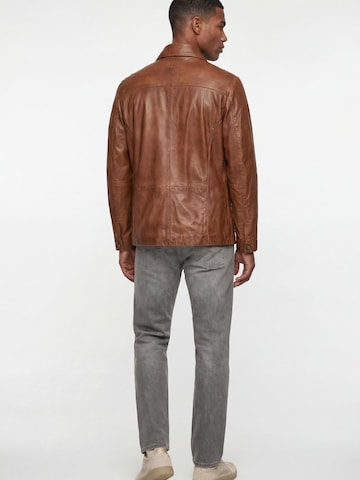MILESTONE Lederjacke 'MSArturo' mit Ziernähten in Braun