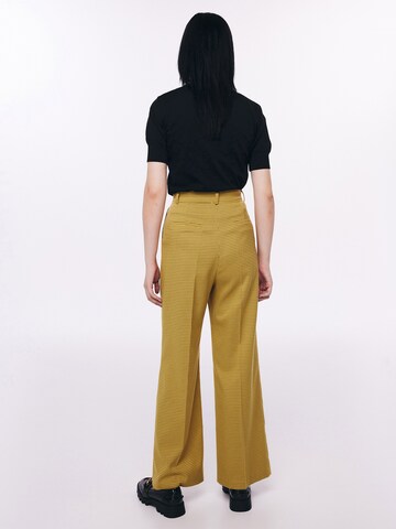 Twist Wide leg Pantalon in Geel