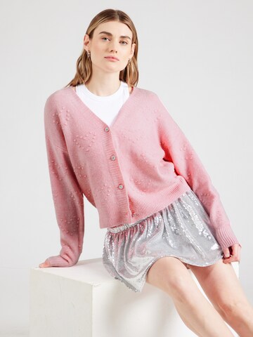 VILA Knit cardigan 'VIHAURI' in Pink: front