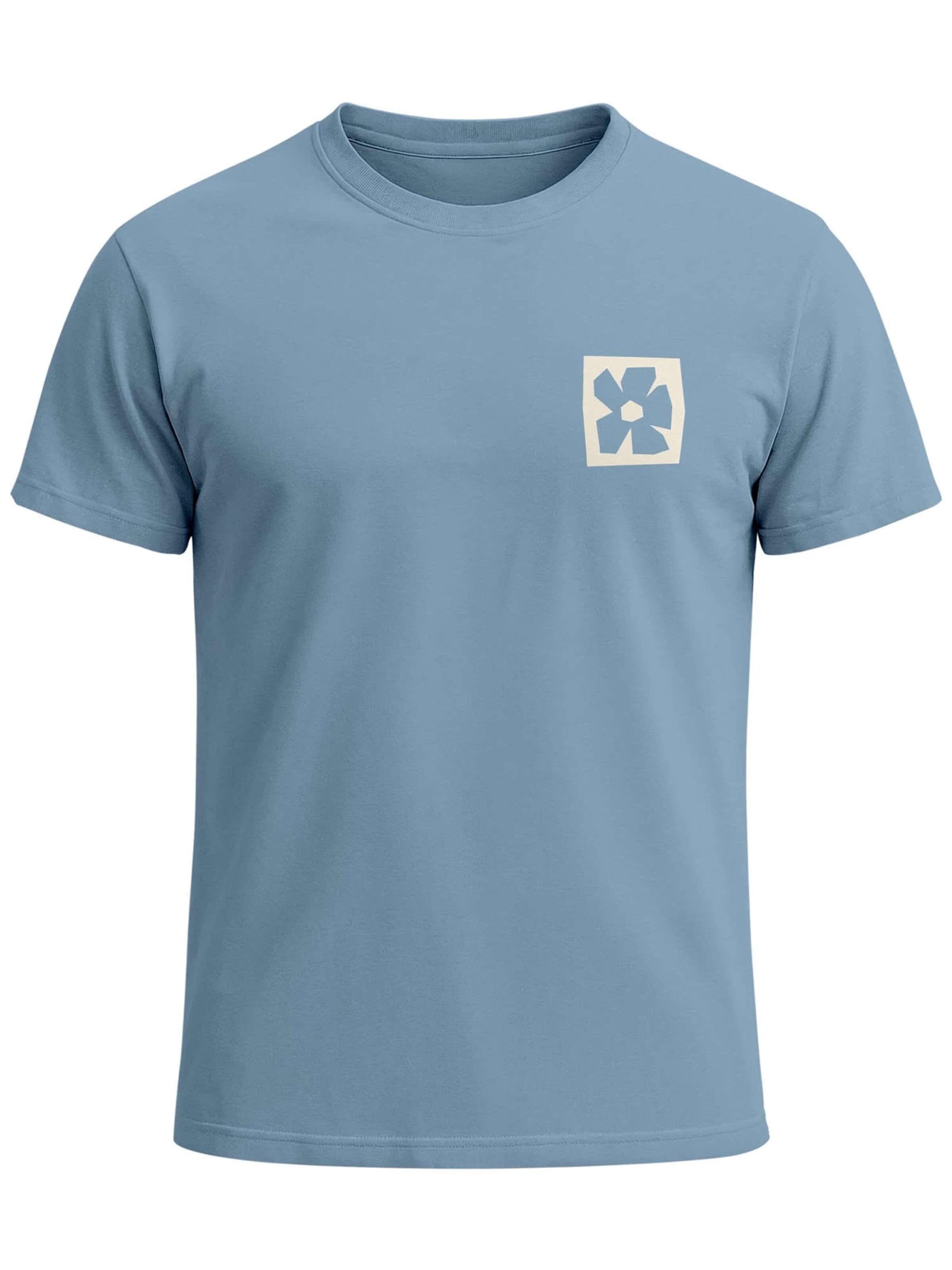 Neverless Shirt 'Blume Quadrat' in Blue: front