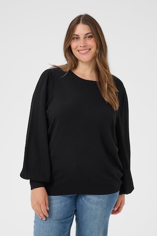 Pull-over 'Loni' KAFFE CURVE en noir : devant