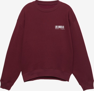 Pull&Bear Sweater majica 'LOS ANGELES' u boja vina / bijela, Pregled proizvoda