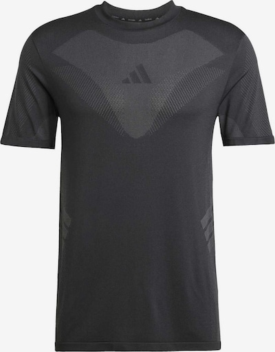 Sportiniai marškinėliai 'GYM+' iš ADIDAS PERFORMANCE, spalva – pilka / juoda, Prekių apžvalga