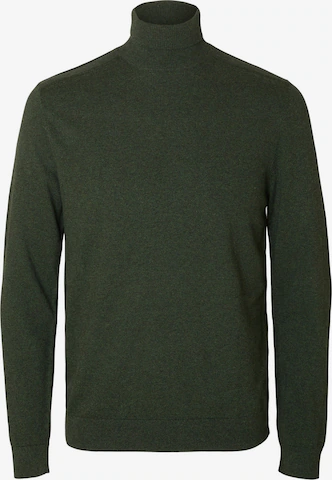 Pull-over 'SLHBERG' SELECTED en vert : devant