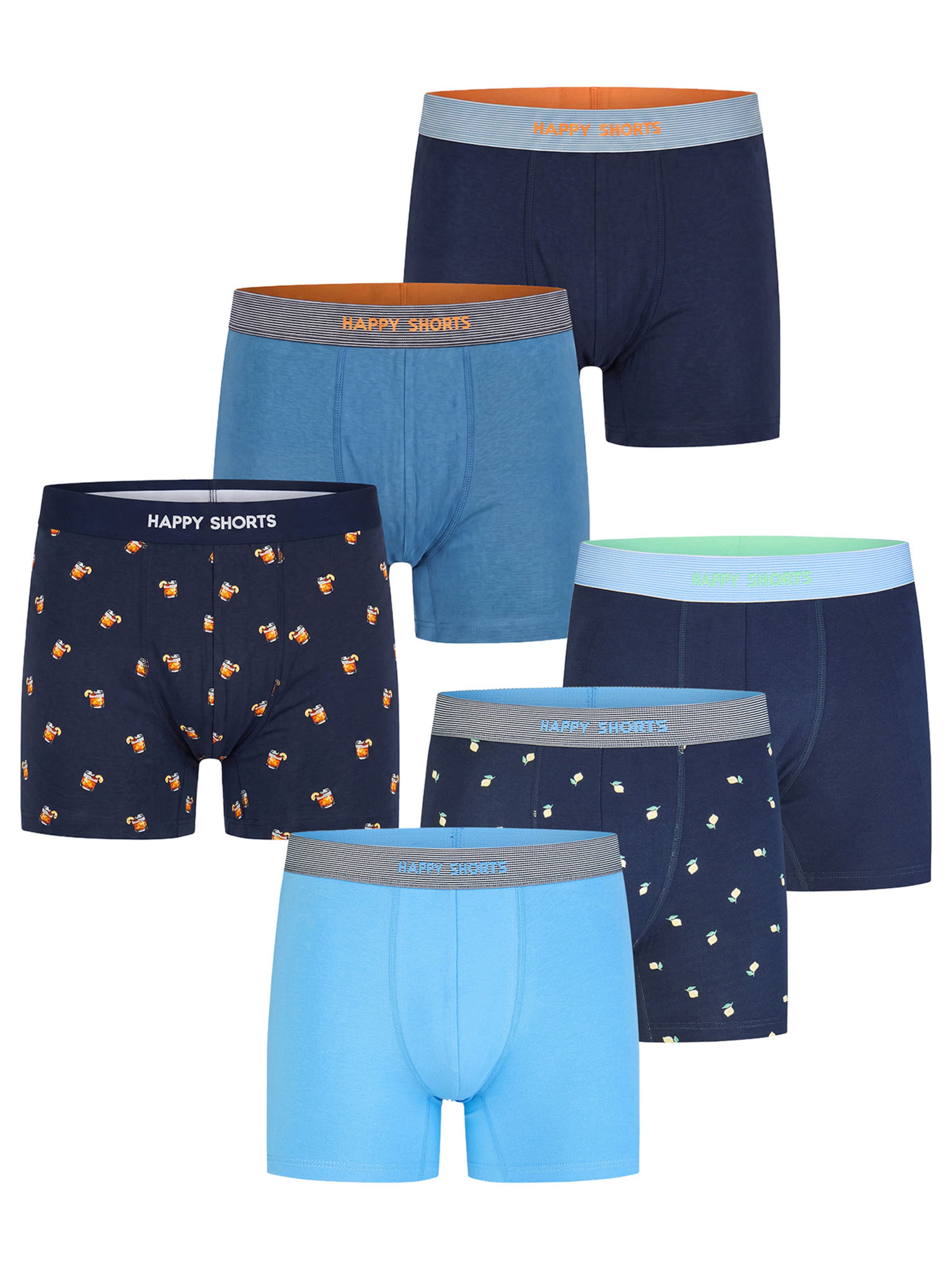 Happy Shorts - Boxers ' Fan-Prints ' em azul: frente