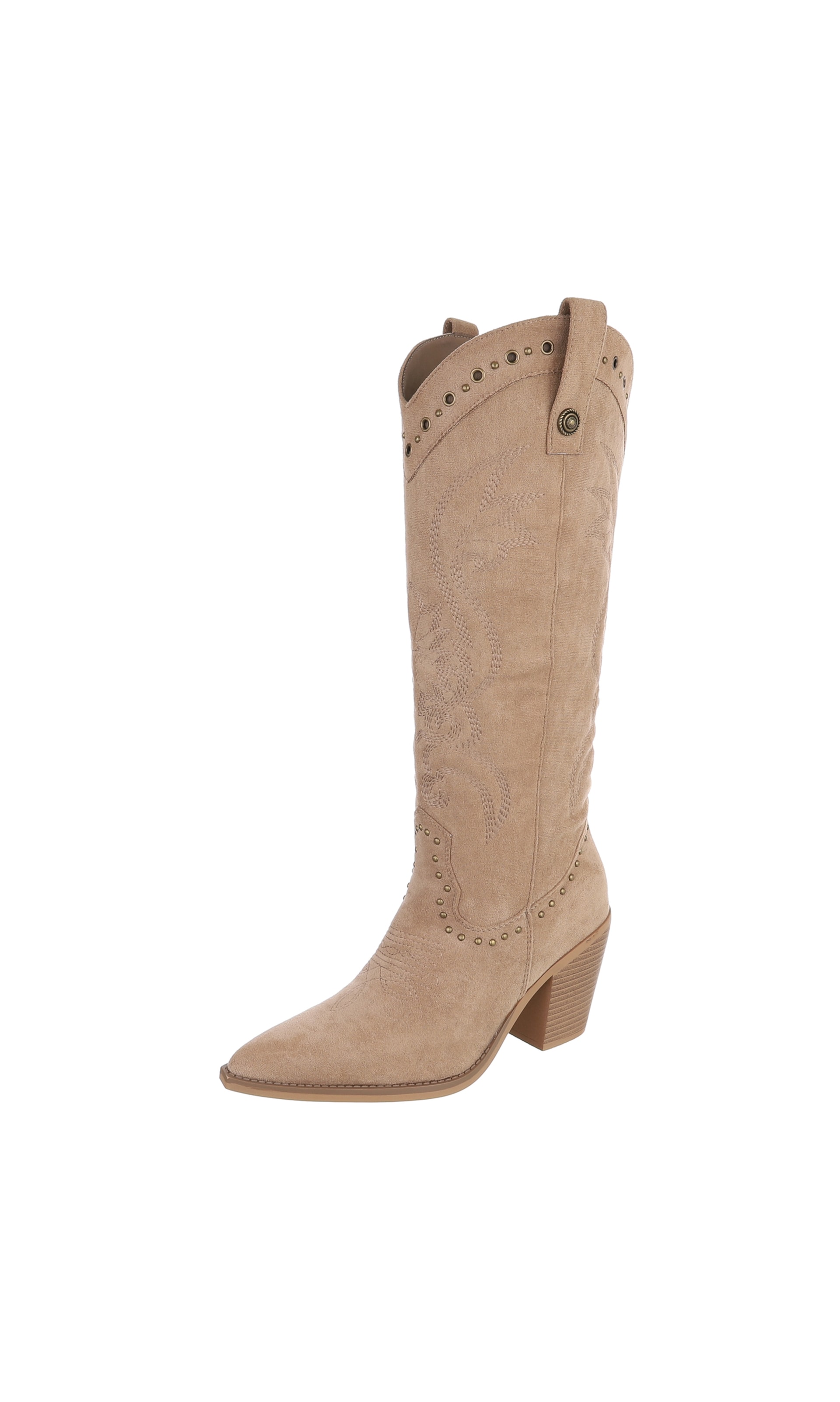 Ital-Design Cowboystiefel in Braun: Vorderseite