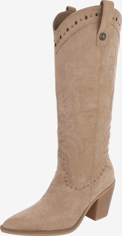 Ital-Design Cowboystiefel in Braun: Vorderseite