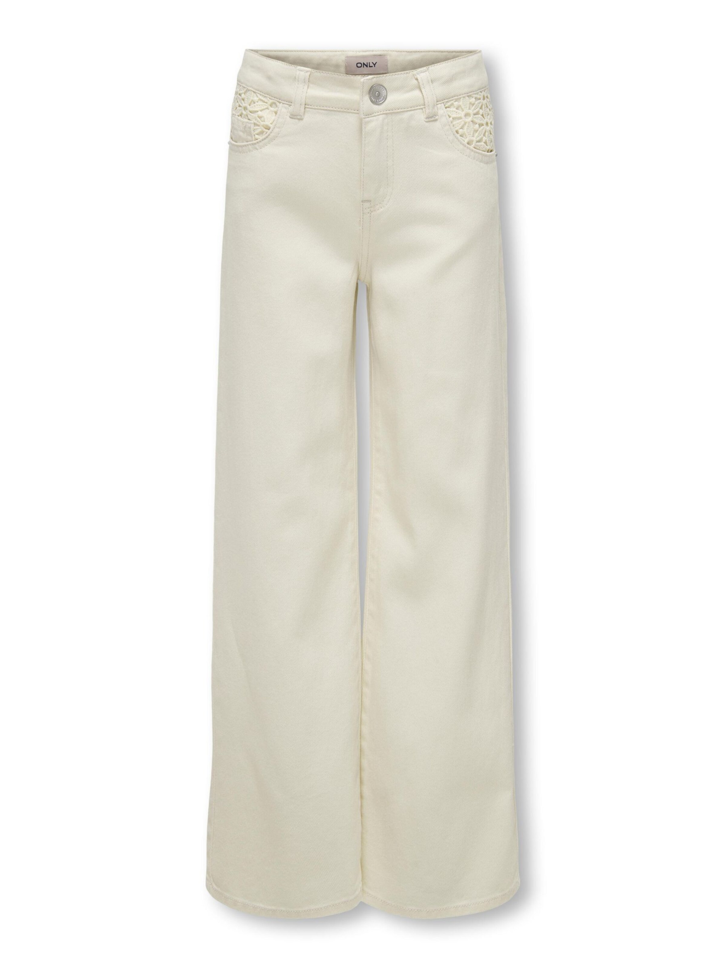 ONLY GIRLS Wide leg Jeans in Beige: front