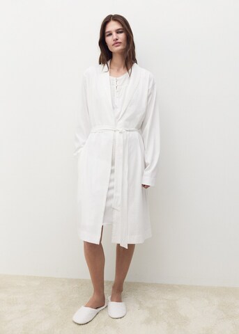 MANGO Dressing Gown 'Bordado' in White: front