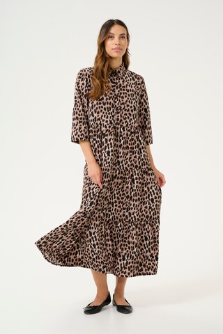 Cream Jurk in Bruin