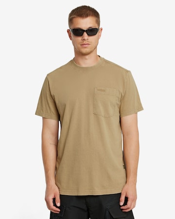 T-Shirt G-STAR en beige : devant