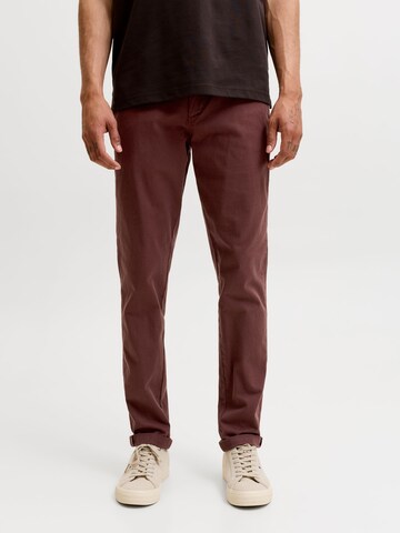 JACK & JONES - Slimfit Pantalón chino 'JPSTMarco JJFury' en marrón: frente