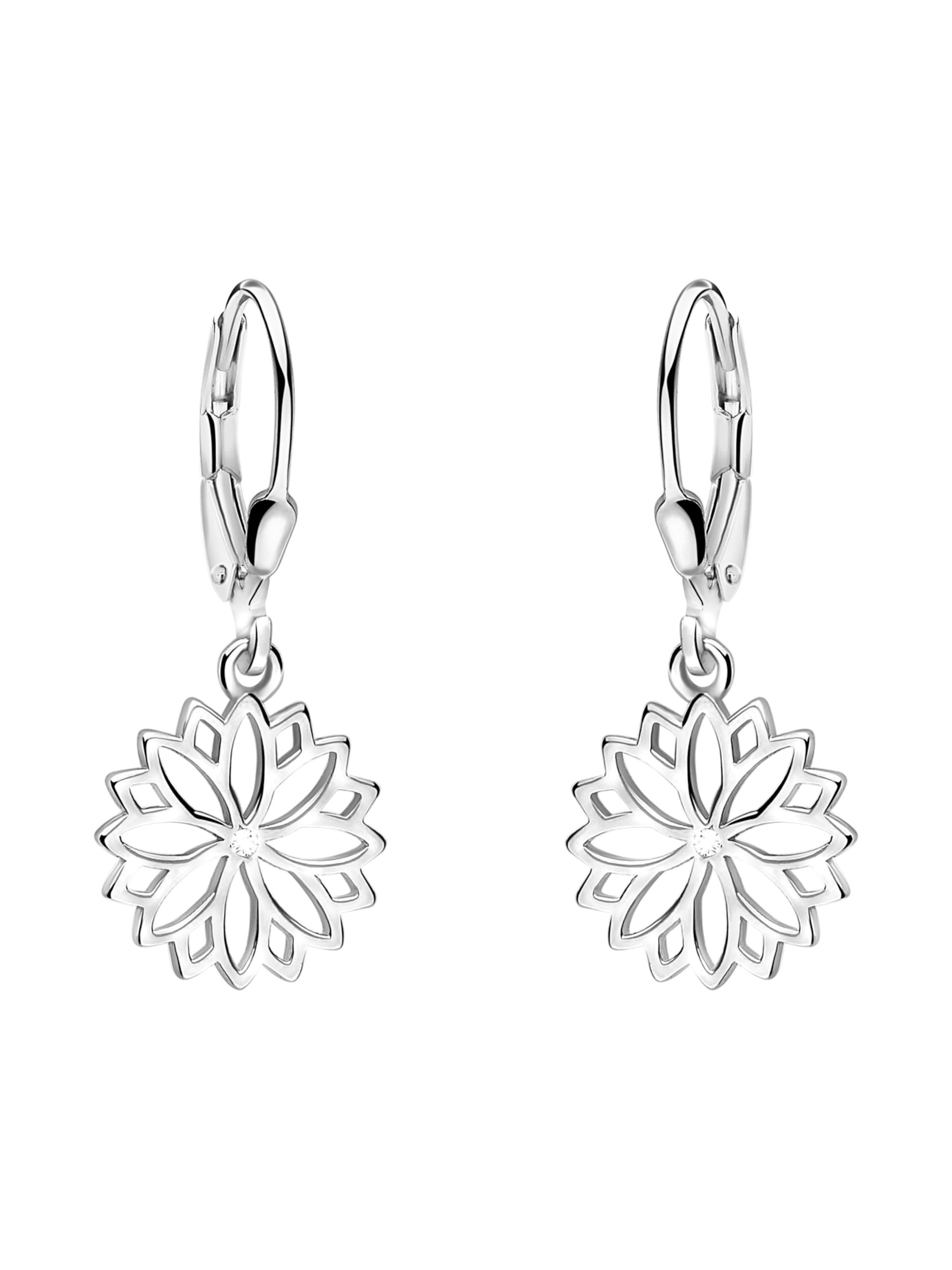 Sofia Milani Ohrringe 'Flower'‌‌‌‌‌‌‌‌‌ in Silber: Vorderseite