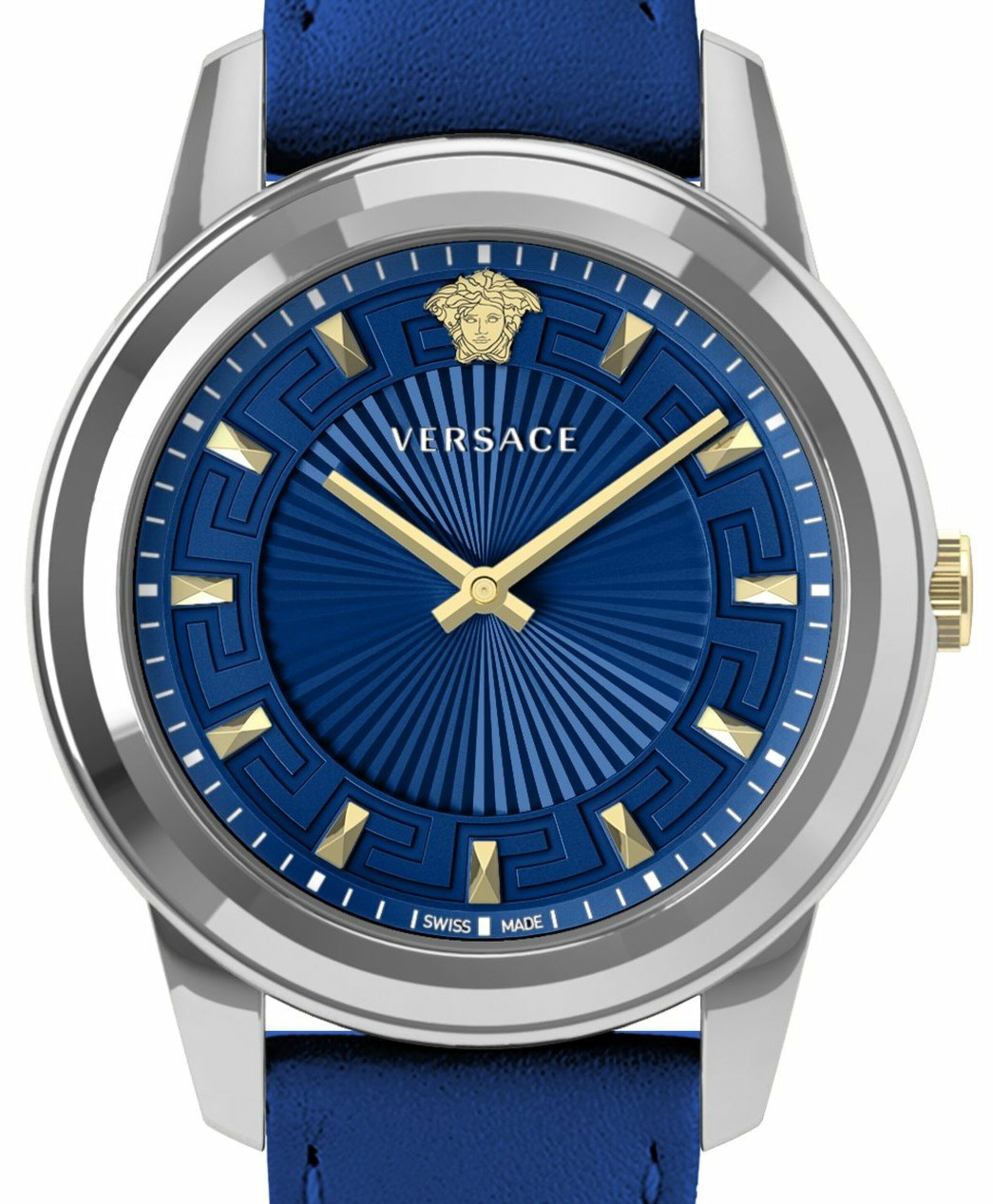 VERSACE Analoog horloge 'Greca' in Blauw