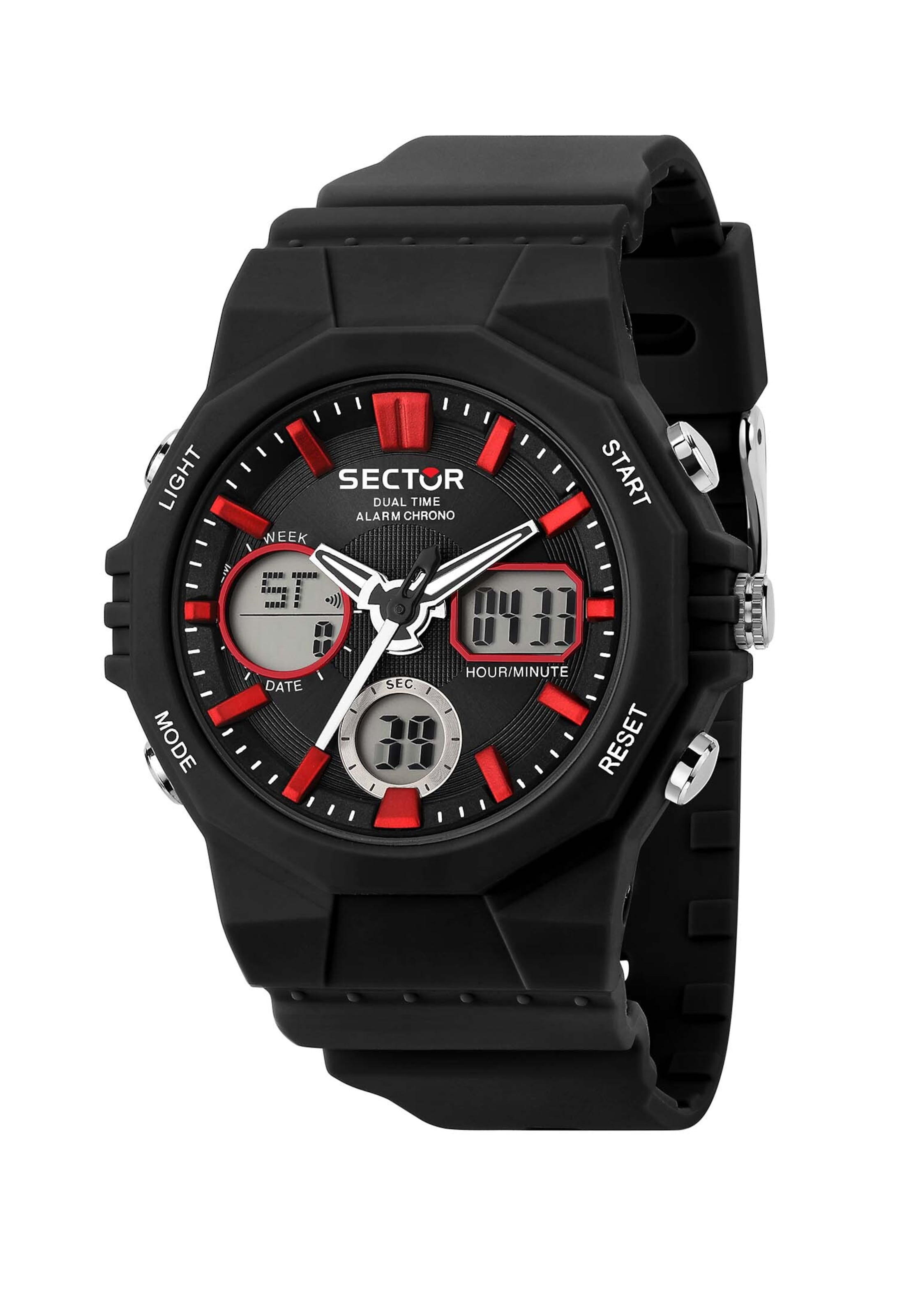 SECTOR Analog Watch in Black: front