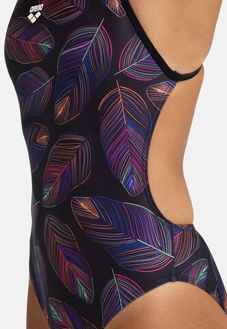 ARENA Bralette Active Swimsuit 'FALLING LEAVES' in Mixed colors