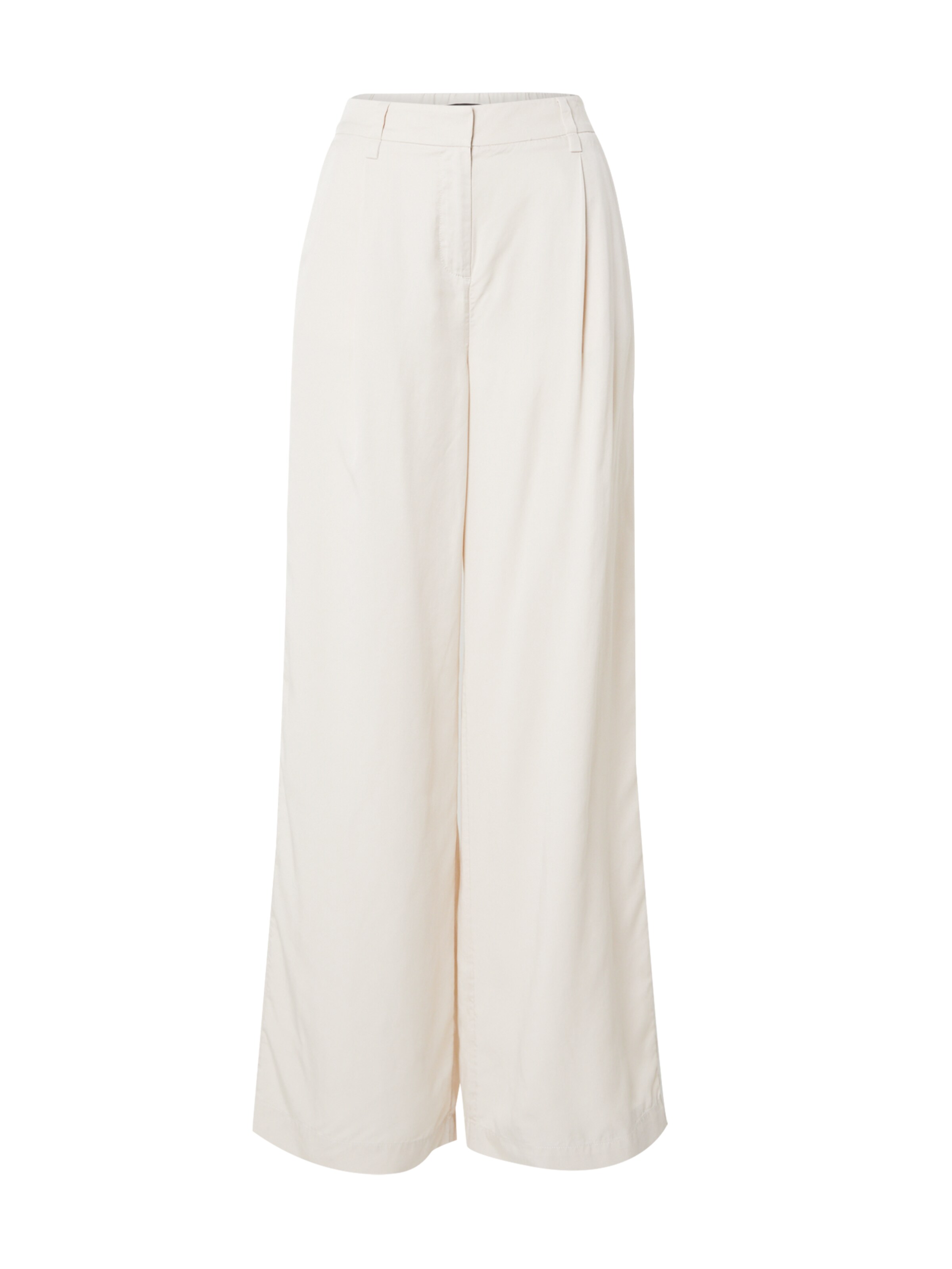 COMMA Wide leg Pleat-front trousers in Beige: front