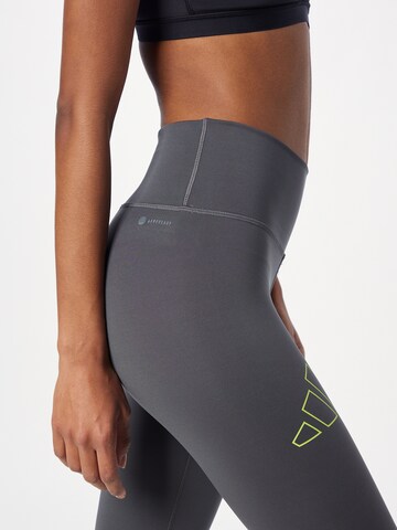 ADIDAS PERFORMANCE Skinny Sporthose 'Optime Hyperbright High-Rise' in Grau