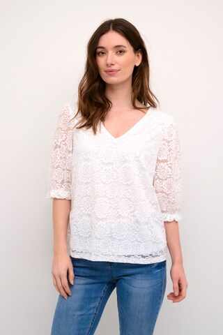 Cream Blouse 'Puka' in White: front