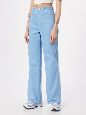 Monki Wide leg Broek in Blauw: voorkant