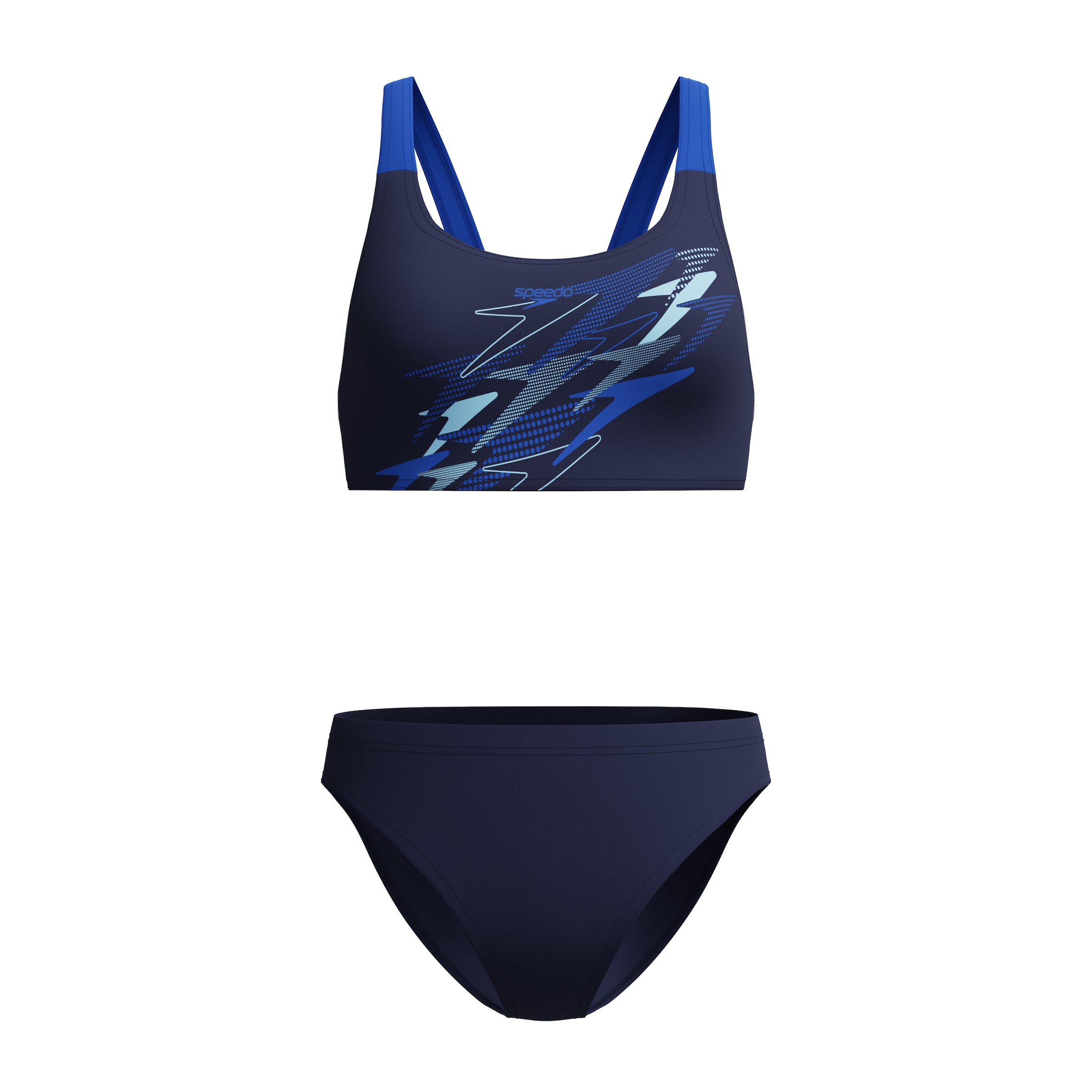SPEEDO Bustier Sportbikini in Blau: Vorderseite
