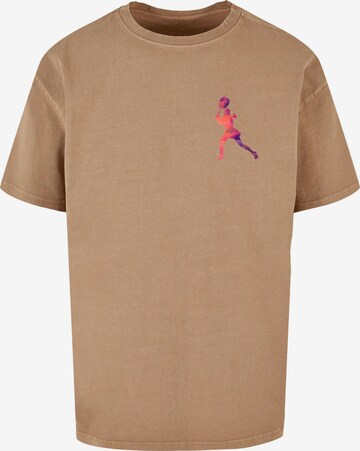 Merchcode Shirt 'Tennis Woman Silhouette' in Beige: voorkant