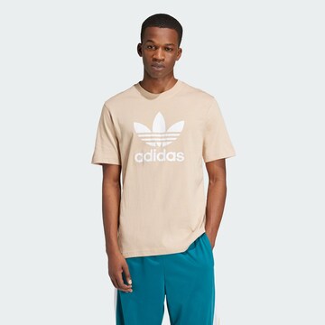 T-Shirt 'Adicolor Trefoil' ADIDAS ORIGINALS en beige : devant