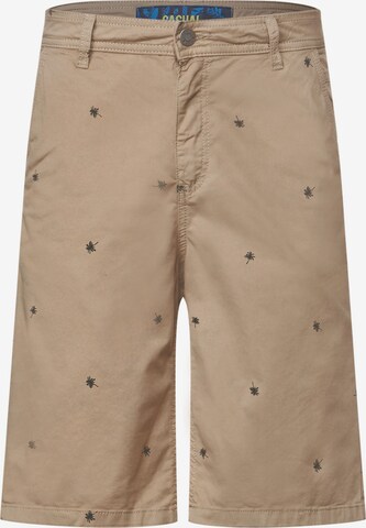 Street One MEN Regular Chino Pants in Brown: front