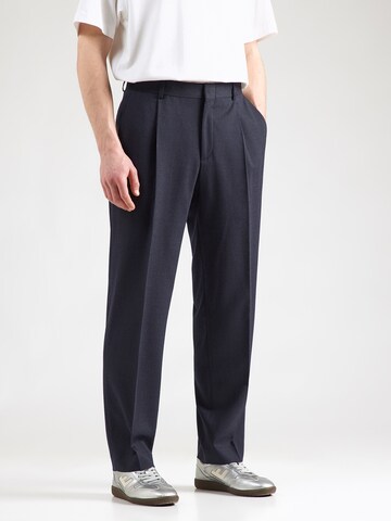 Michael Kors Tapered Bandplooibroek in Blauw: voorkant