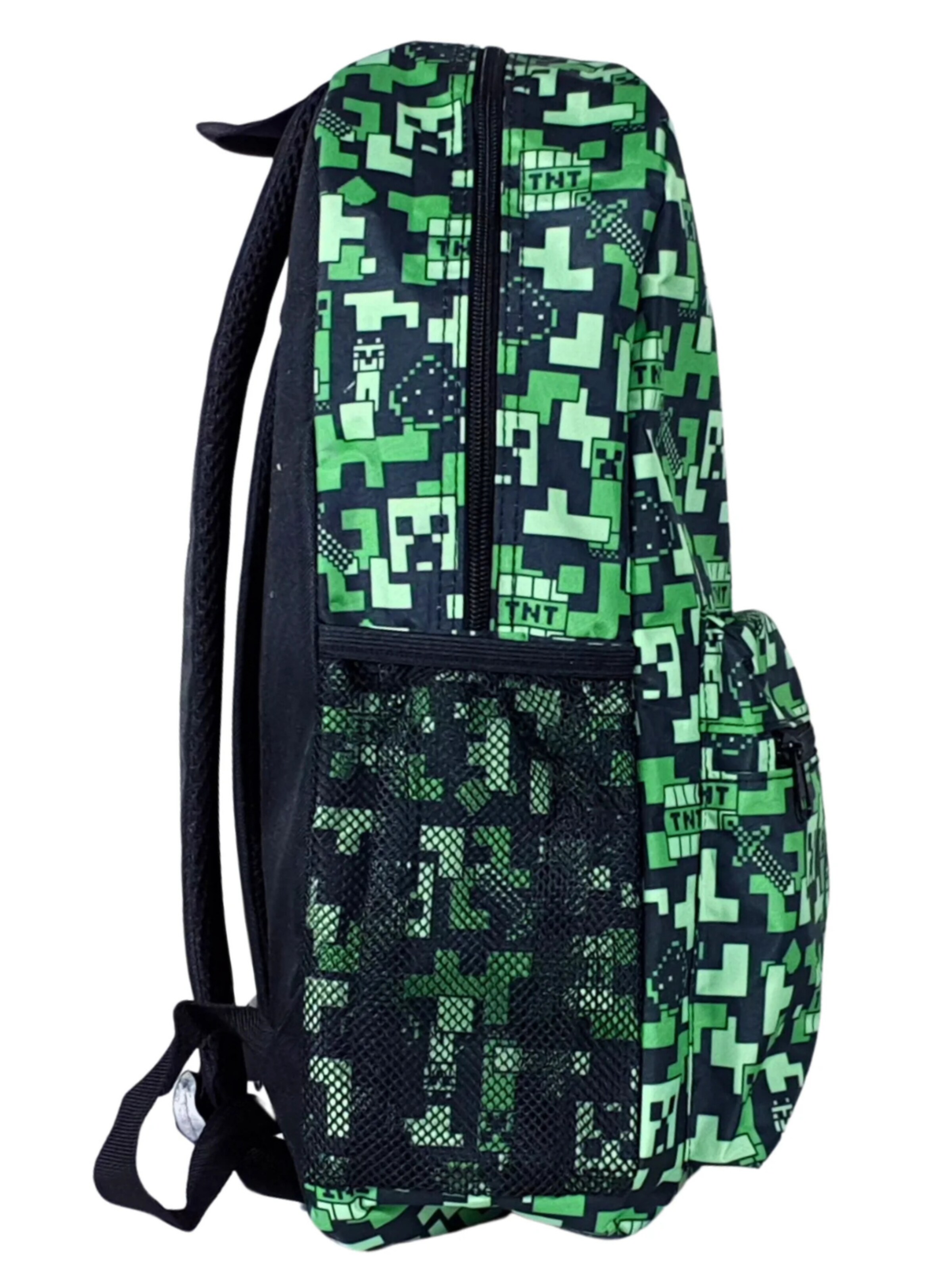 Minecraft Backpack 'Minecraft Backpack Kids Green – Boys Girls School Bag 43 cm with Front Pocket and Side Pocket' in Green