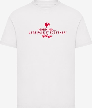 F4NT4STIC Shirt 'Kellogg's Breakfast Cereals Morning Lets Face It' in Wit: voorkant
