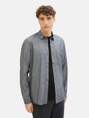 TOM TAILOR DENIM Regular fit Button Up Shirt in Grey