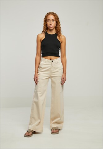 Urban Classics Wide leg Cargo Pants in Beige