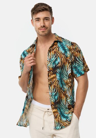Coupe regular Chemise INDICODE JEANS en bleu : devant