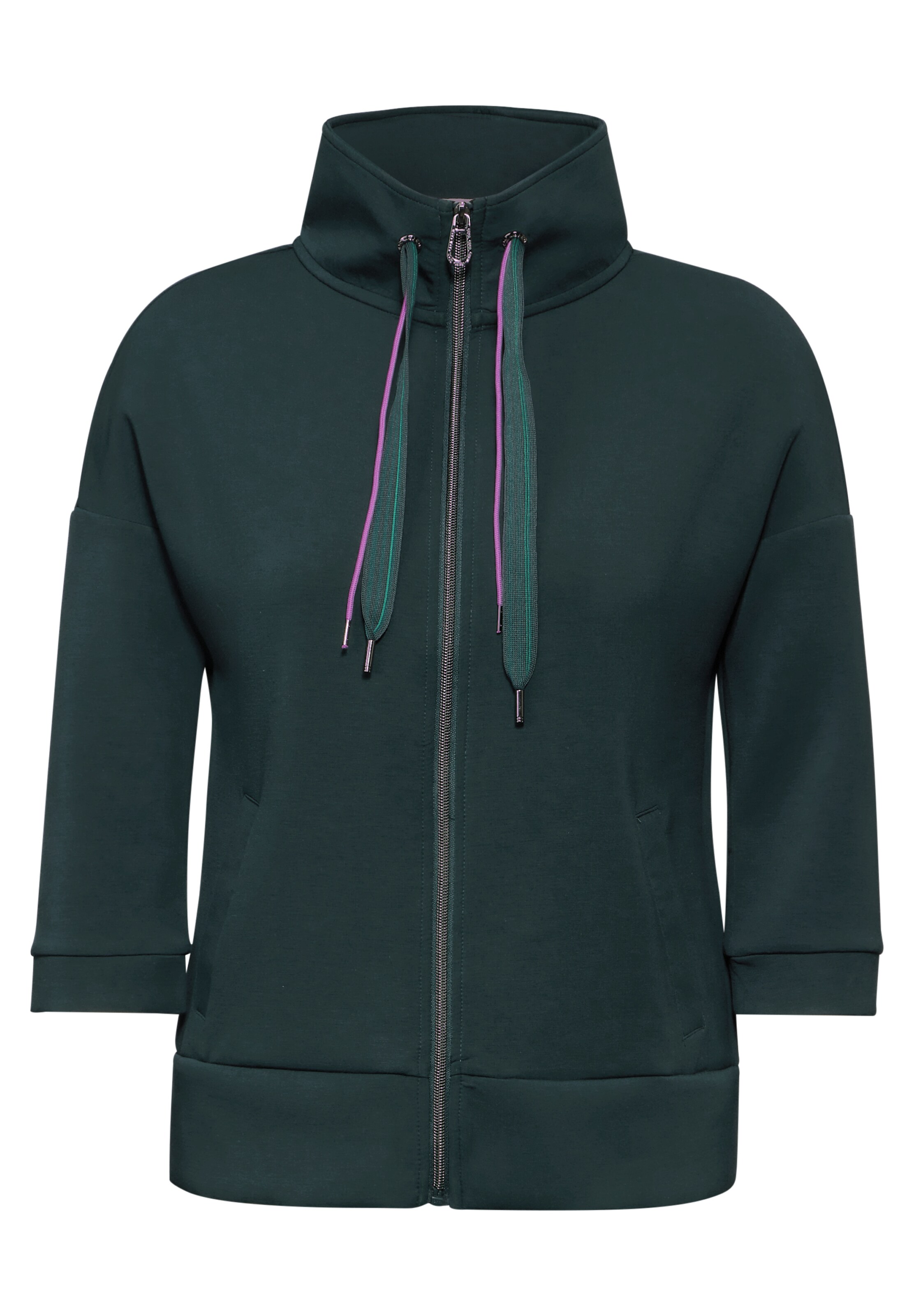 CECIL Zip-Up Hoodie in Green: front