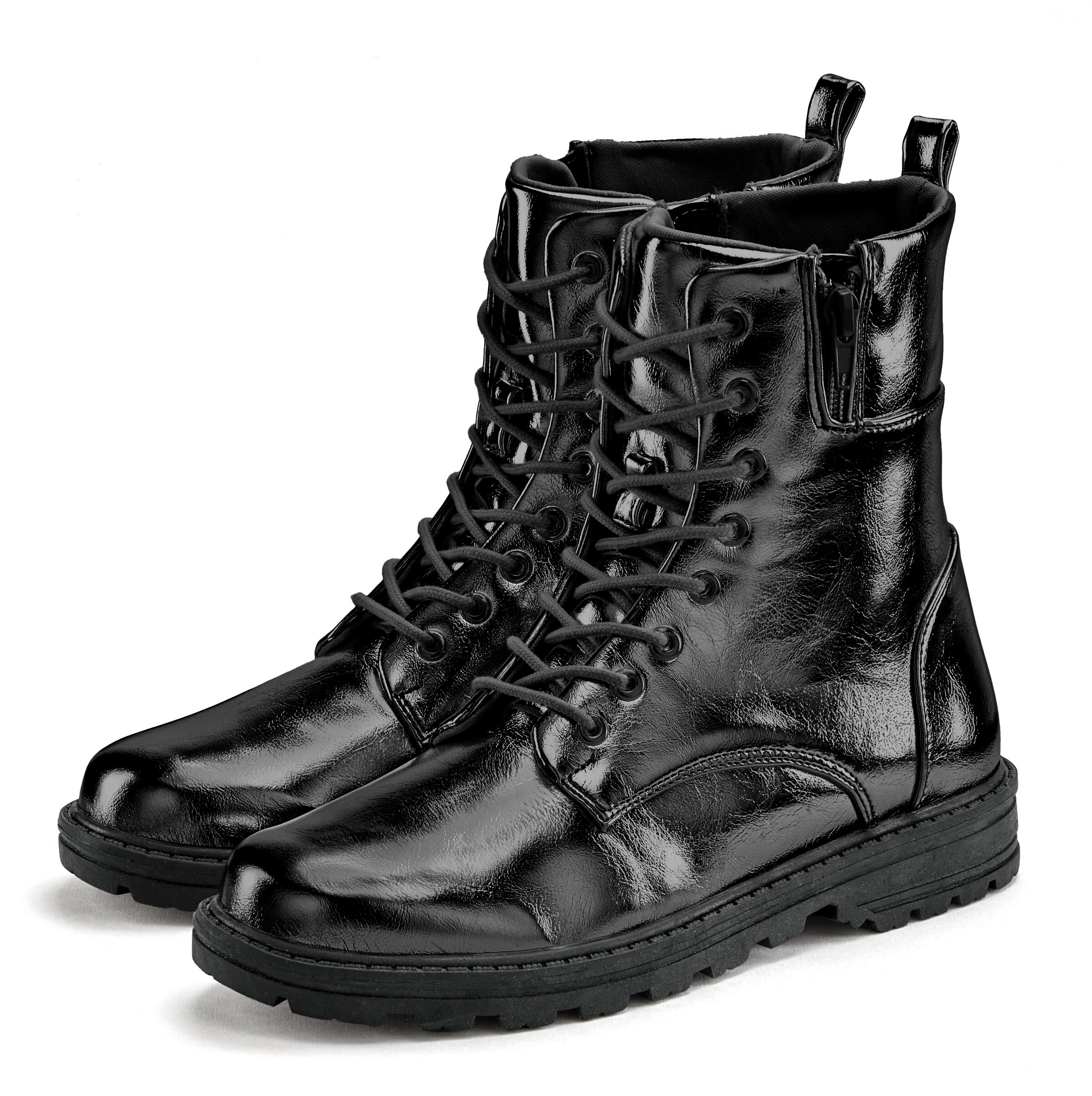 LASCANA Lace-Up Ankle Boots in Black