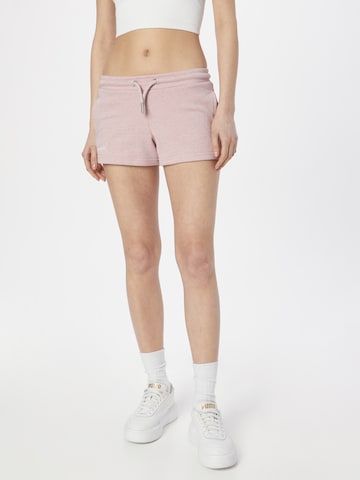 Superdry Regular Broek in Roze: voorkant