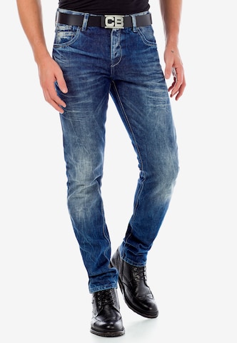 CIPO & BAXX Slimfit Jeans in Blauw: voorkant