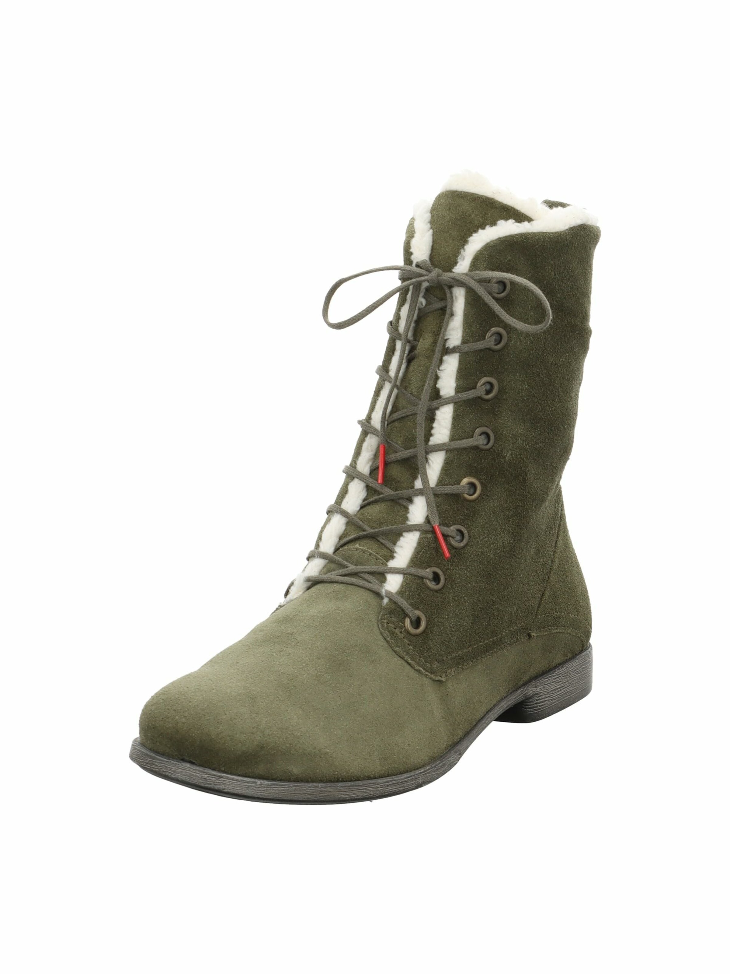 THINK! Lace-up boot in Green: front