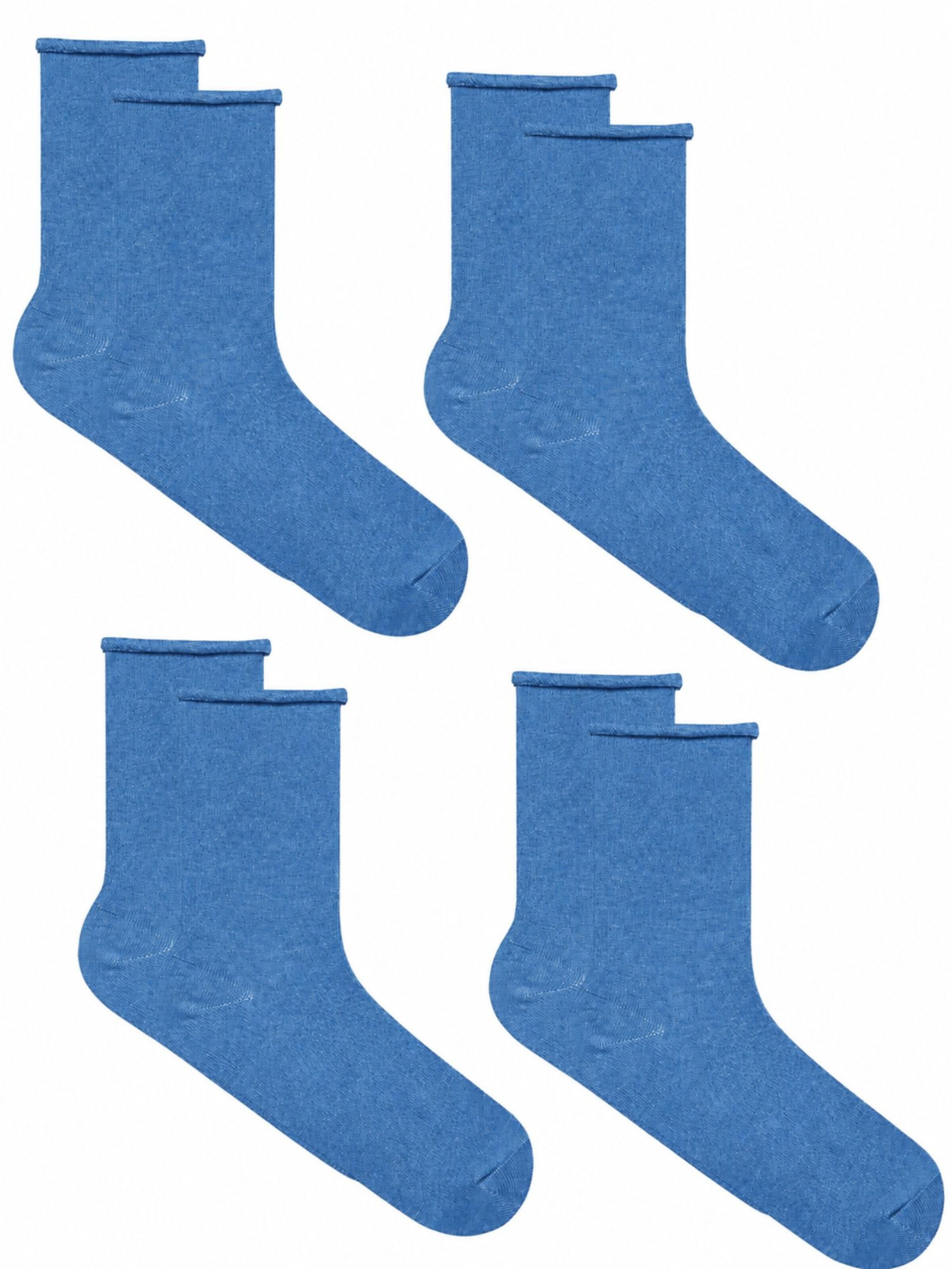 Albero Natur Socks 'Bio-Baumwoll-Socken mit Rollrand Unisex – 4er Pack' in Blue: front