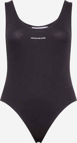 Calvin Klein Jeans Curve Shirt Bodysuit in Black: front