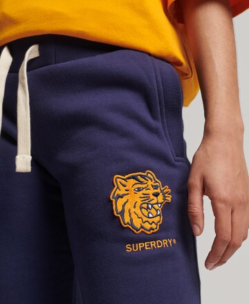 Superdry Tapered Pants 'Vintage Collegiate' in Blue