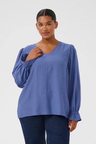KAFFE CURVE Bluse 'Rya ' in Blau: Vorderseite