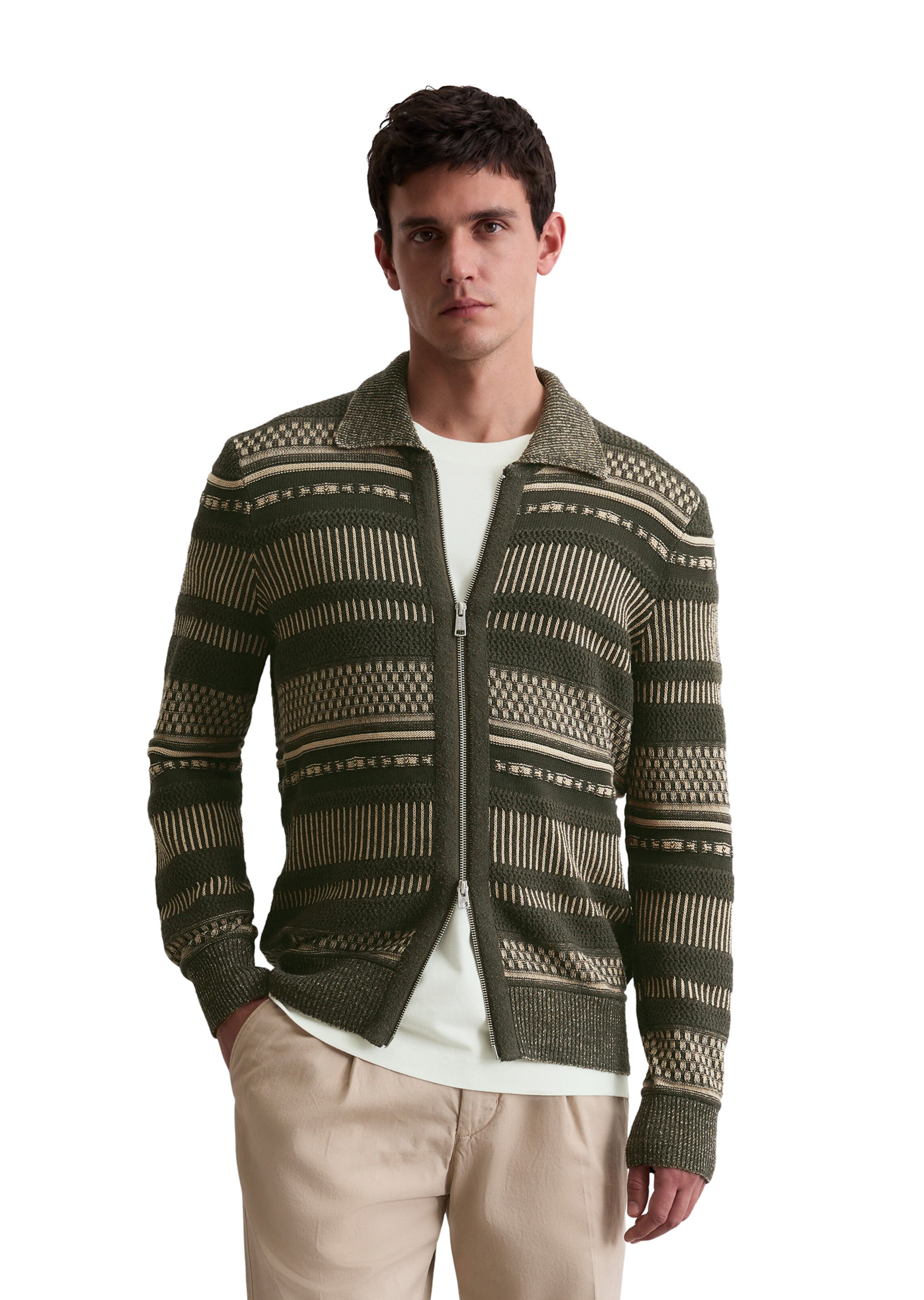 Marc O'Polo Strickjacke in Grün: Vorderseite