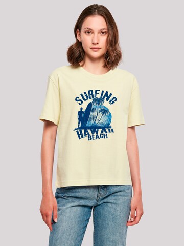 T-shirt 'Hawaii Surf Beach Summer' F4NT4STIC en jaune : devant