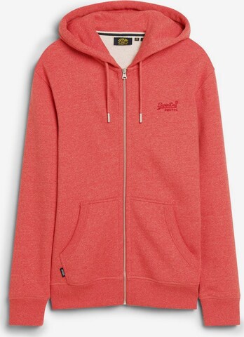 Veste de survêtement 'Essential' Superdry en rouge : devant