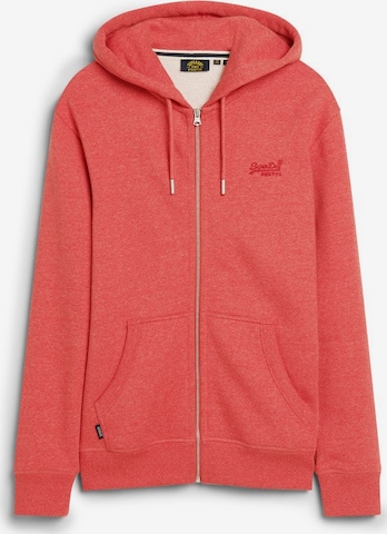 Superdry Zip-Up Hoodie 'Essential' in Red: front