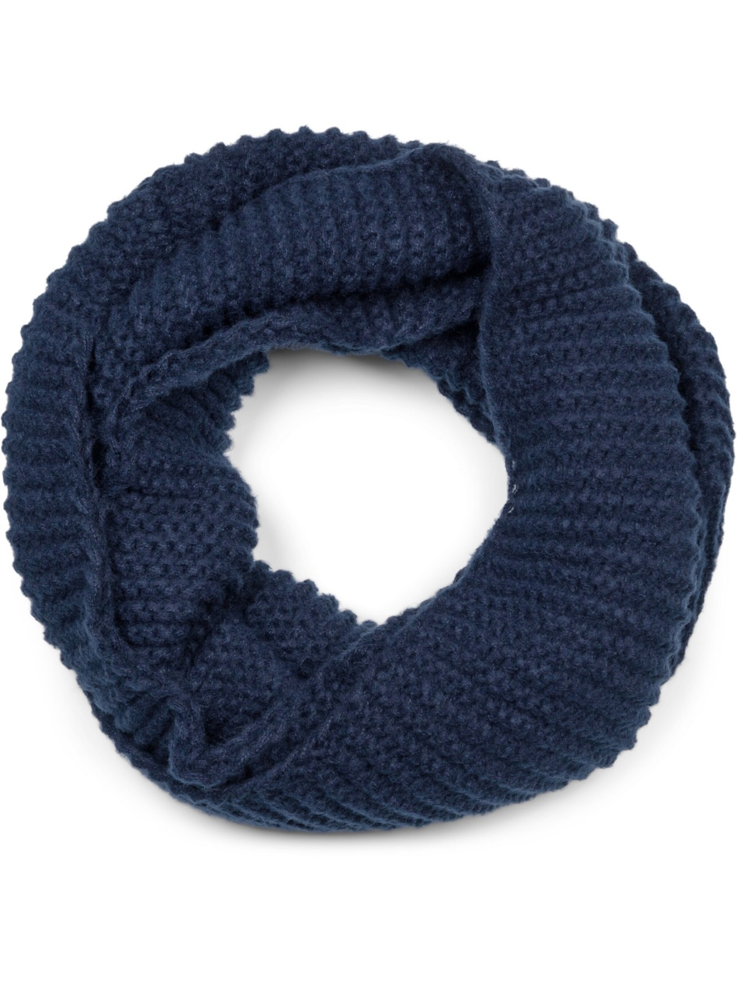 styleBREAKER Schlauchschal 'Strick Loop Wellenmuster'‌‌‌‌ in Blau: Vorderseite