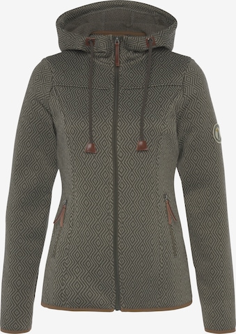 LASCANA ACTIVE Athletic Fleece Jacket in Grey: front